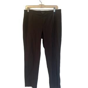 Eileen Fisher Pull On Pants sz M Gray Straight Leg Washable Stretch Crepe Pant